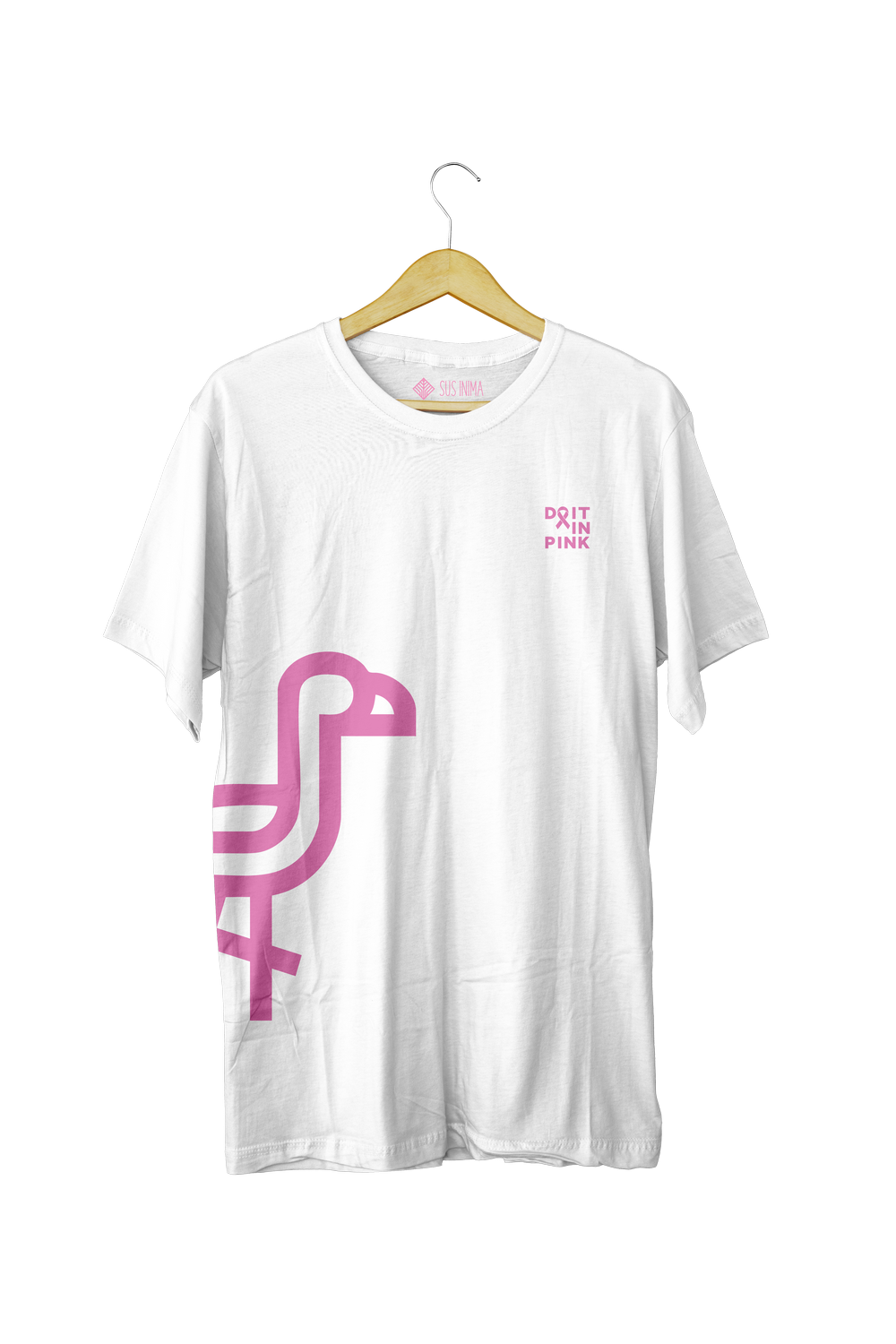 #DoItInPink Flamingo – Tricou alb Stella Muser  