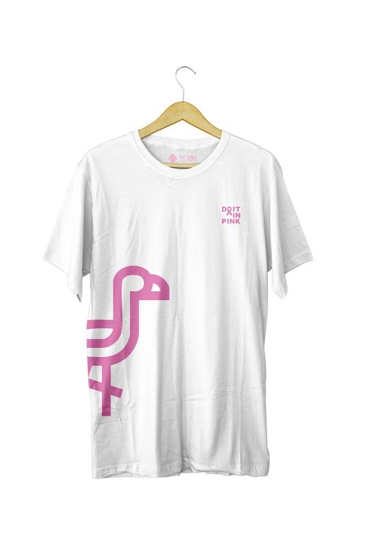 #DoItInPink Flamingo – Tricou alb Stella Muser  